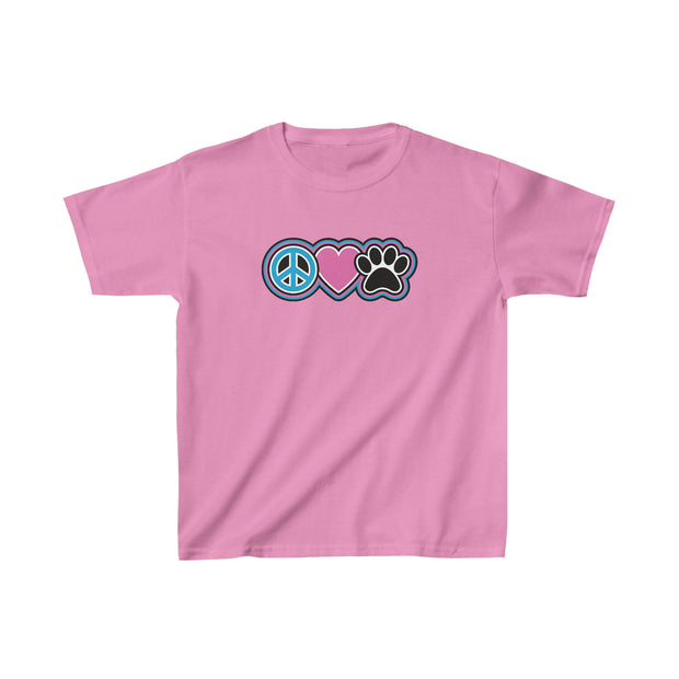Peace, Love and Paw Kids Tee