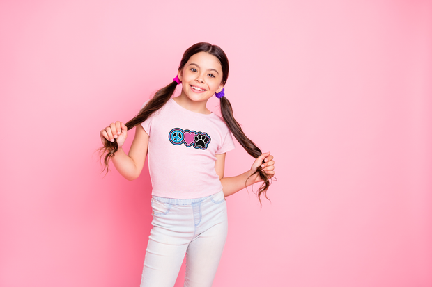 Peace, Love and Paw Kids Tee