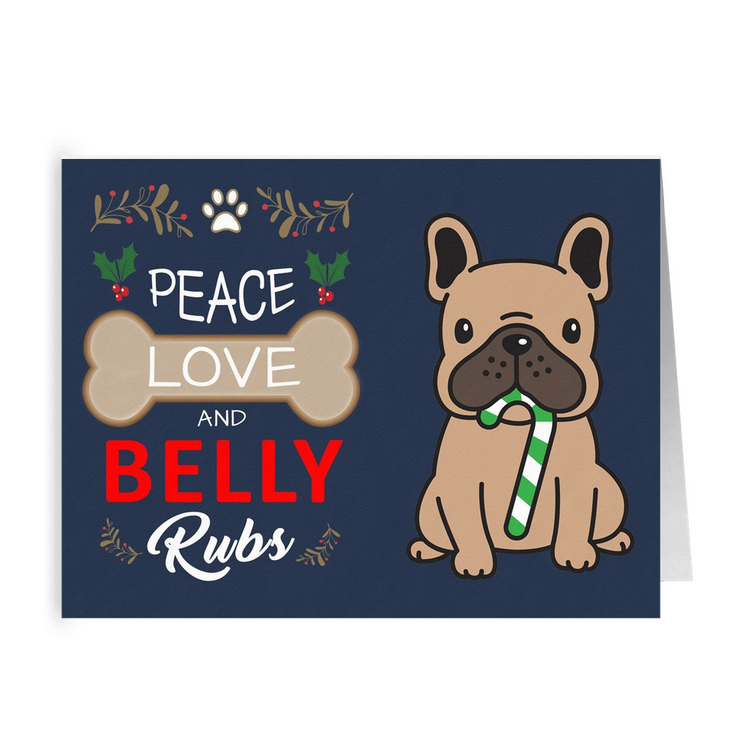 Peace Love and Belly Rubs Holiday Folded Card