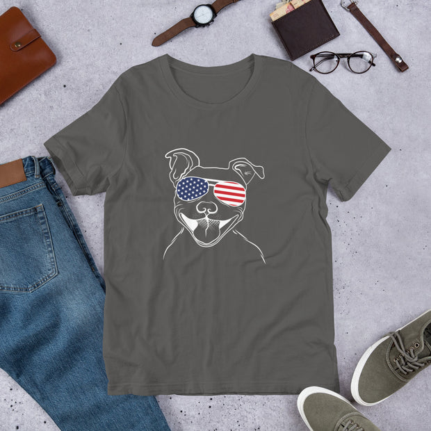 Patriotic Dog Short-Sleeve Unisex T-Shirt