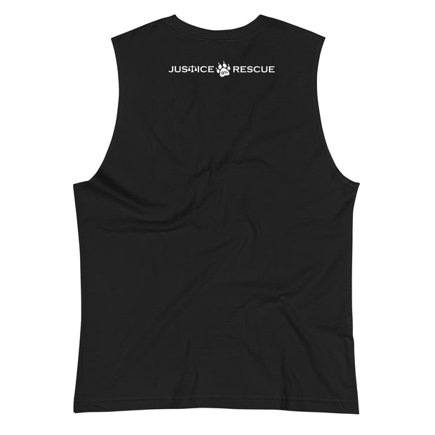 Peace, Love and Rescue Ladies Muscle Shirt